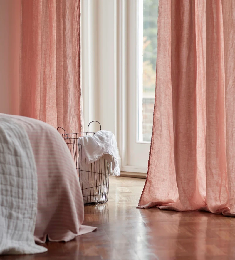 Pink Linen Curtains