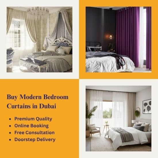 Buy Modern Customized Bedroom Curtains in Dubai